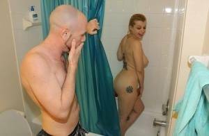 Naked girl Nadia White pleasures her guy's cock while taking a shower on modelies.com