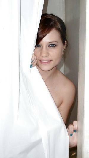 Sweet european amateur posing for a homemade photo in the shower on modelies.com