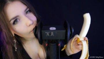 KittyKlaw ASMR Banana 3 Dio Licking Mouth Sounds Video on modelies.com