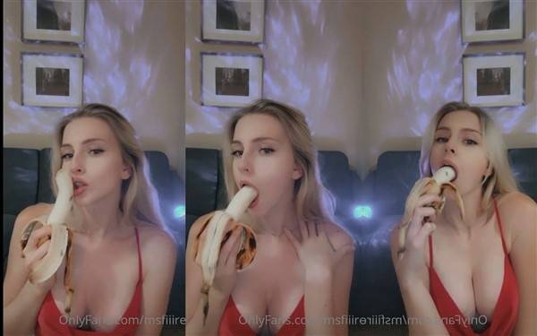 MsFiiire Nude Banana Blowjob Video on modelies.com