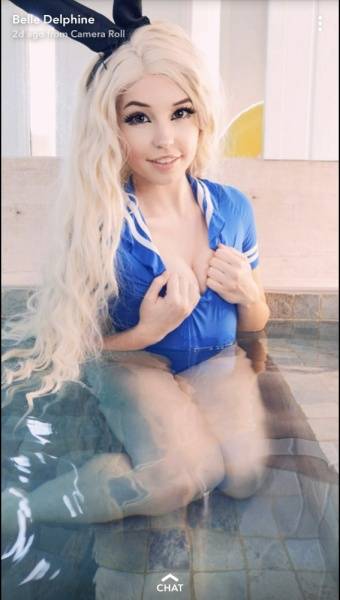 Belle Delphine Sexy Swimsuit Pool on modelies.com