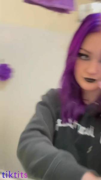Goth girl shows her small plum tits on modelies.com