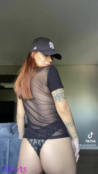 Babe dancing to fun music for TikTok sexy dancing ass and shaking boobs on modelies.com