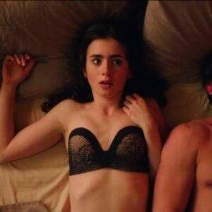 Tiktok Porn Lily Collins in bed on modelies.com