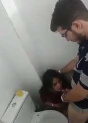 Lucky guy fucks horny bitch in the toilet on modelies.com