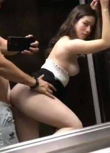 Hot teen fucks boyfriend in the elevator on modelies.com