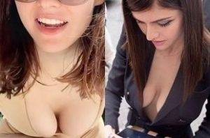 Alexandra Daddaria Candid Close-Up Cleavage Compilation on modelies.com