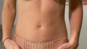 Vicky Stark Nude Gold Metal Bikini Try On Video Mega on modelies.com