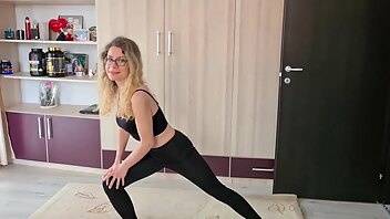 Mirunafitgirl me as a fitness girl doing some streching exercise onlyfans leaked video on modelies.com