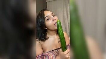 Youngyyonce sneak peek of my own version of the cucumber challenge onlyfans leaked video on modelies.com