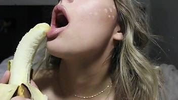 Frecklequeen halloween banana blowjob tease finger fetish cosplay porn video manyvids on modelies.com