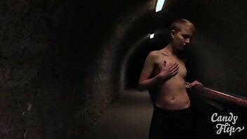 Candy flip showing titties in a tunnel at night xxx video on modelies.com