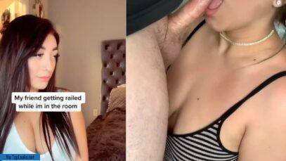 Sexy babe is waiting for her boyfriend to fuck her, while he gave TikTok dick sucking to his girlfriend on modelies.com