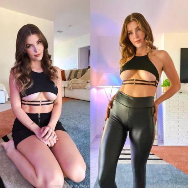 KittyPlays Leather Pants Underboob Fansly Video Leaked on modelies.com