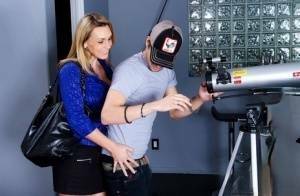 British cougar Tanya Tate seduces a young man while he is watching the stars - Britain on modelies.com
